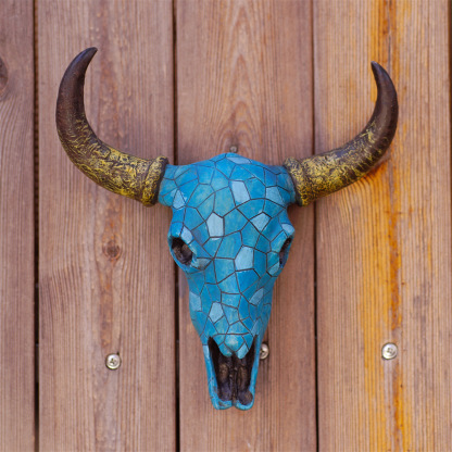 Retro Turquoise Animal Skull Wall Hanging Ornaments