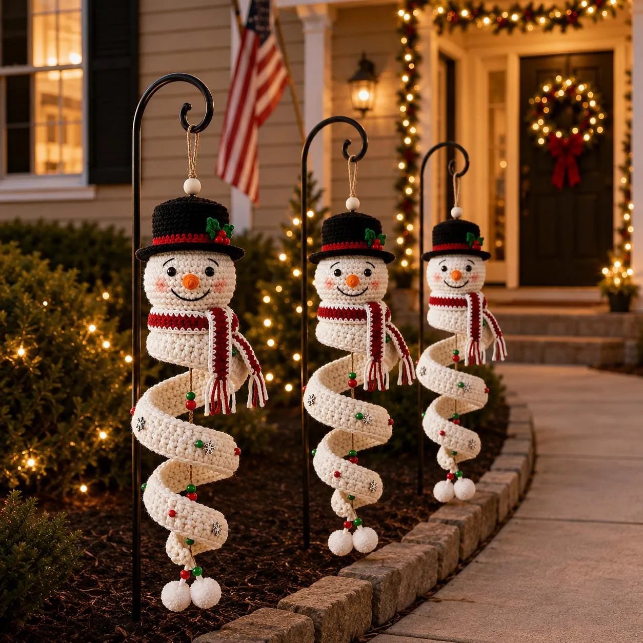 🔥 LAST DAY 70% OFF -☃️ Crochet Snowman Spiral Ornament DIY Kit | Complete Beginner-Friendly Set with Soft Yarn, Crochet Hook, Festive Beads, Snowflakes & Step-by-Step Guide 🧶🎄✨