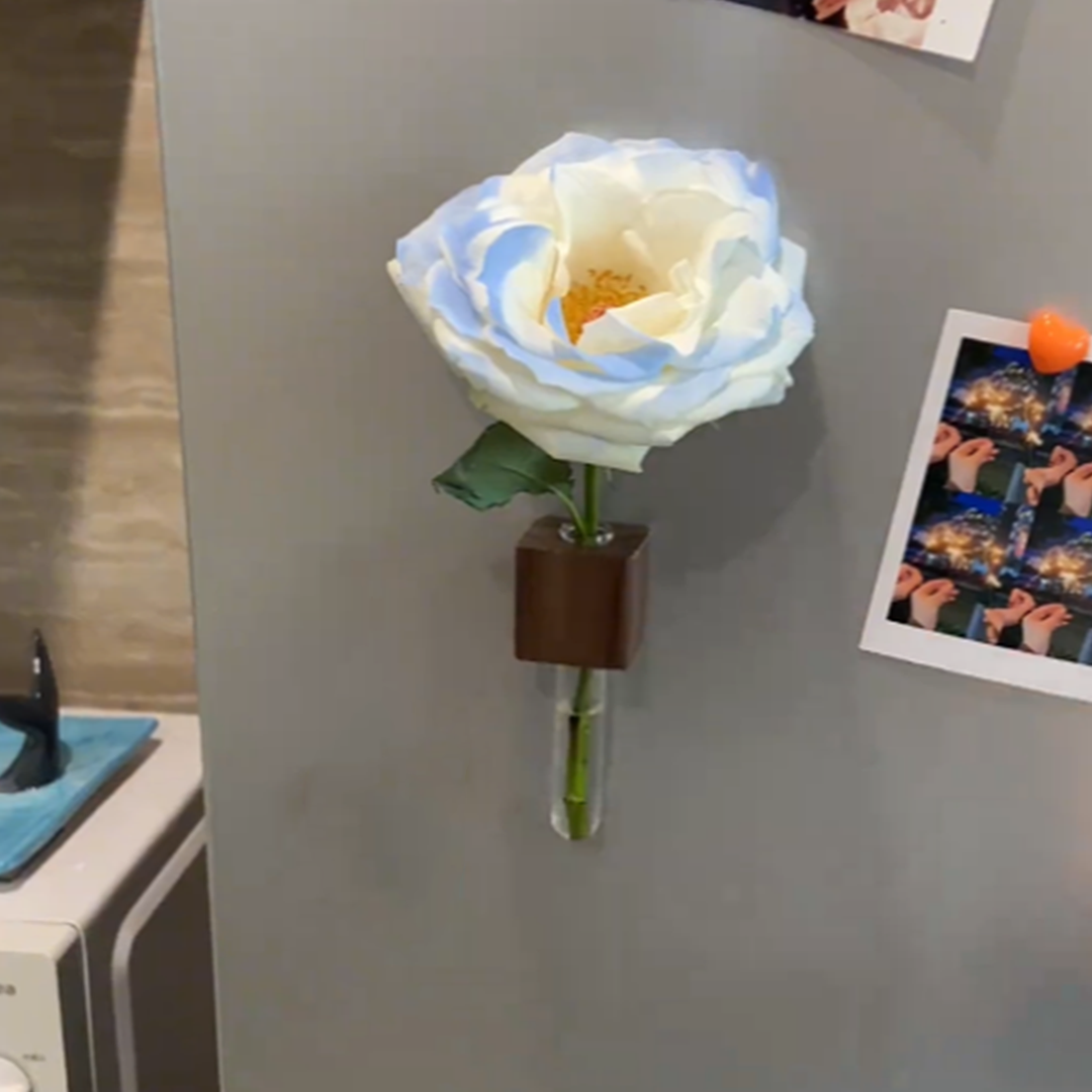 Solid Wood Refrigerator Sticker Vase