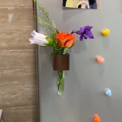 Solid Wood Refrigerator Sticker Vase