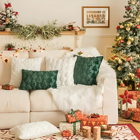 Plush Christmas Tree Fluffy Pillowcases