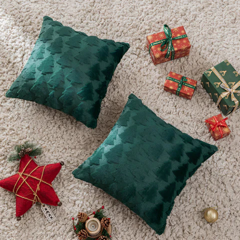 Plush Christmas Tree Fluffy Pillowcases