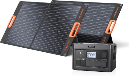 LiFePO4 Solar Generator UPS Home Battery Backup Power w/4 2400W AC Outlets (4800W Peak)