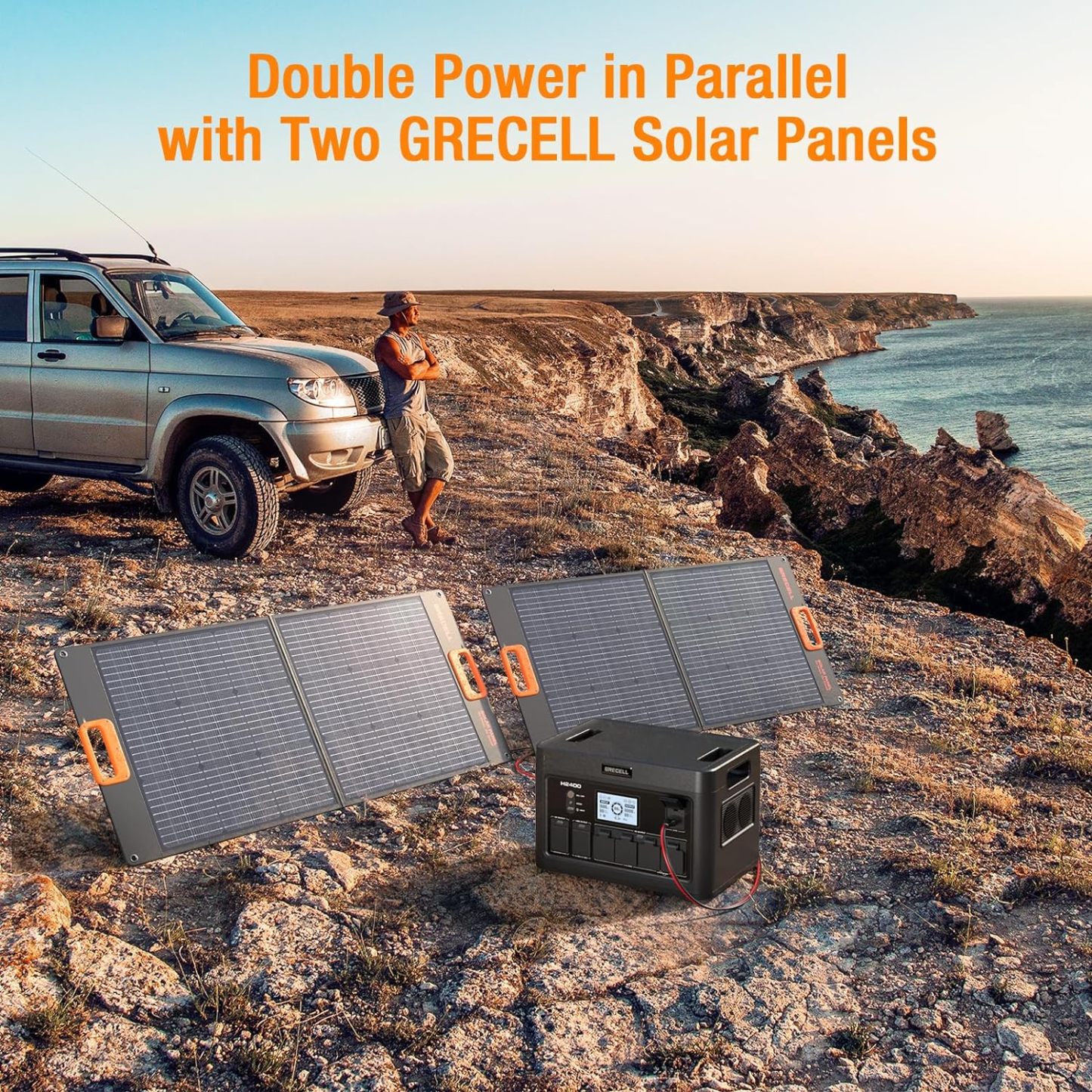 LiFePO4 Solar Generator UPS Home Battery Backup Power w/4 2400W AC Outlets (4800W Peak)