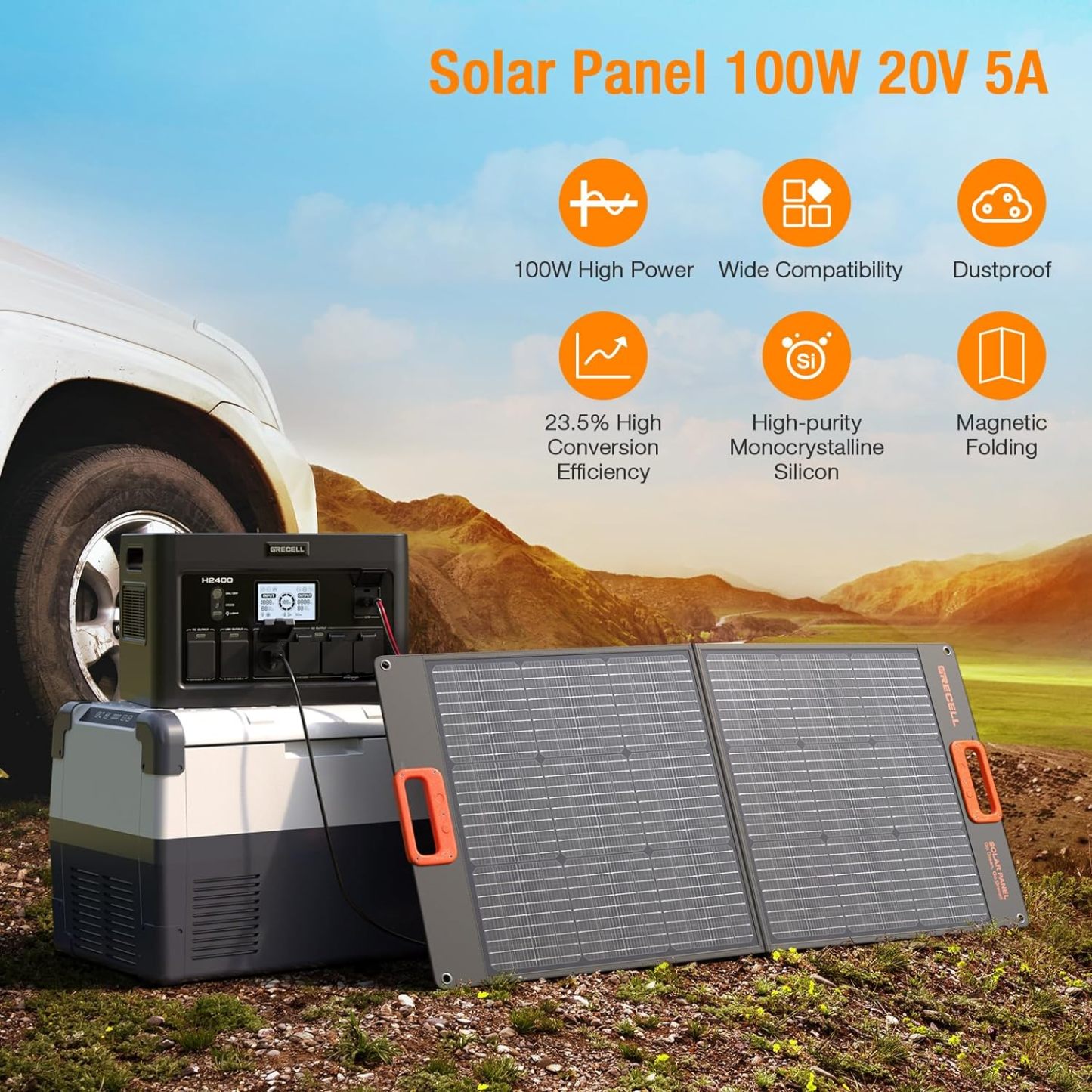 LiFePO4 Solar Generator UPS Home Battery Backup Power w/4 2400W AC Outlets (4800W Peak)