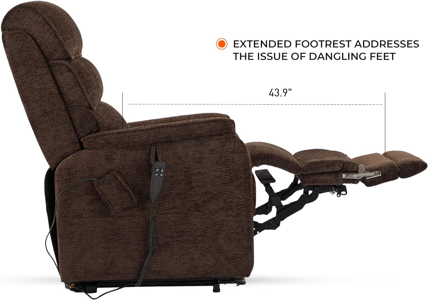 Irene House 9188 Medium Dual Motor Lay Flat Recliner Lift Chair Recliners Infinite Position with Heat Massage for Elderly Up to 300 LBS Electric Power Lift Recliner Chair Sofa