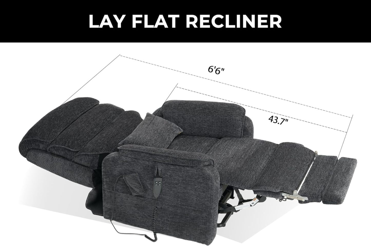 Irene House 9188 Medium Dual Motor Lay Flat Recliner Lift Chair Recliners Infinite Position with Heat Massage for Elderly Up to 300 LBS Electric Power Lift Recliner Chair Sofa
