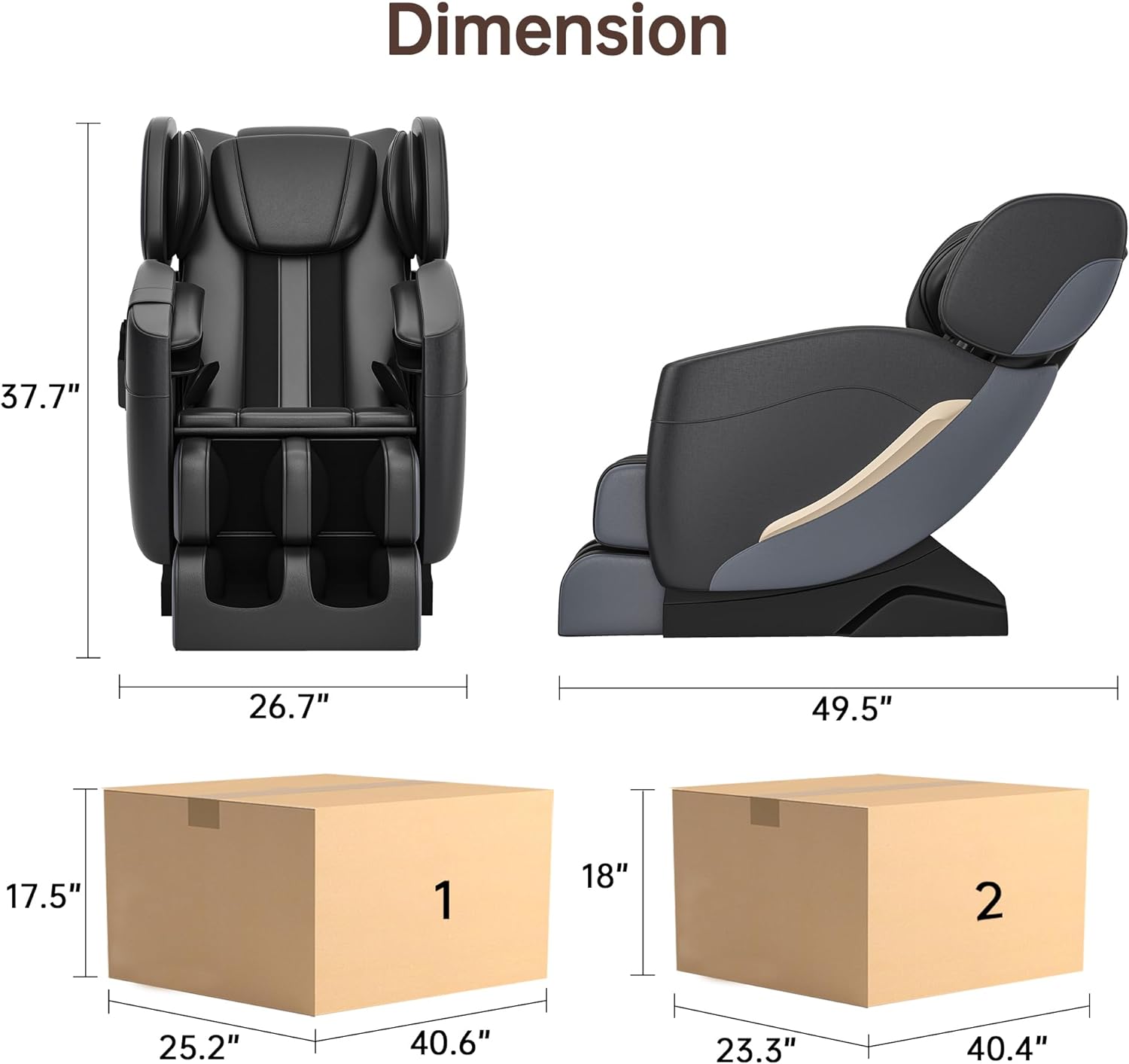 2024 Massage Chair, Full Body Zero Gravity Massage Chair with 8 Fixed Massage Rollers, 6 Auto Modes, Waist Heated, Bluetooth Speaker