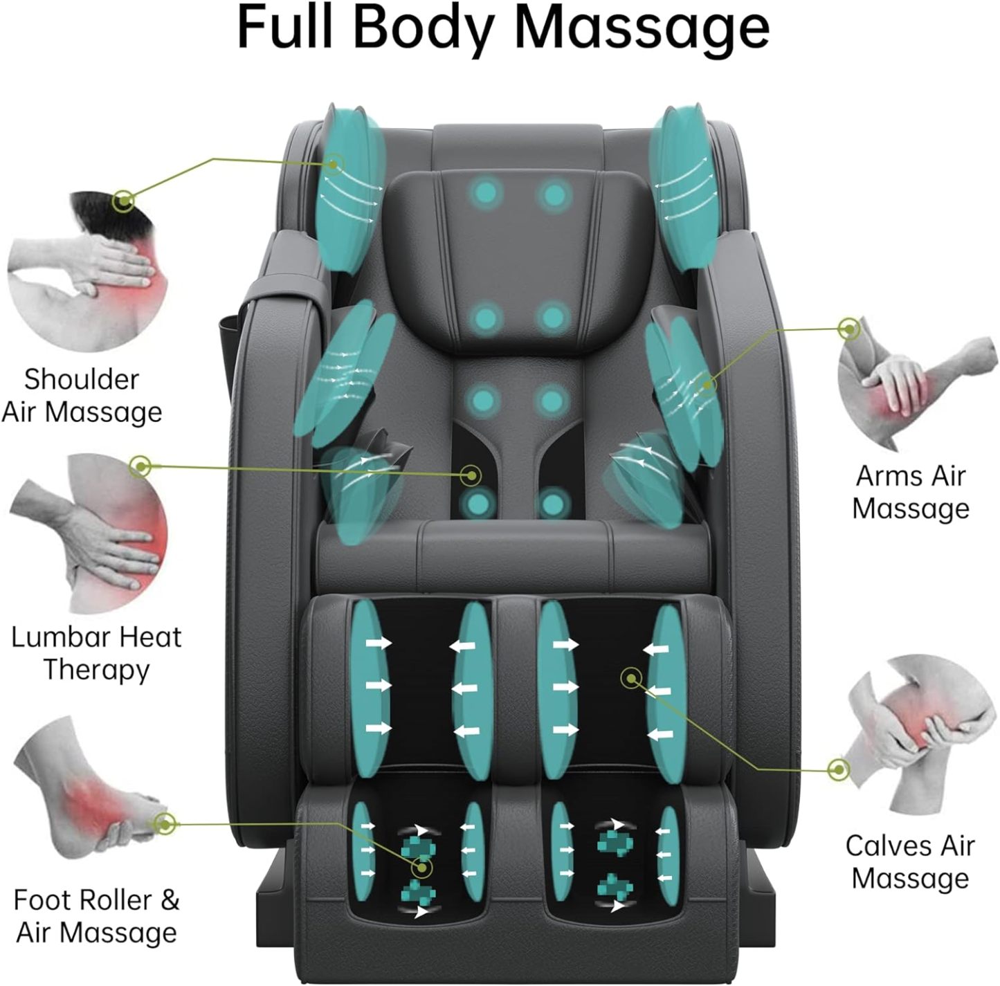 2024 Full Body Massage Chair, Zero Gravity Massage Chair Recliner with Heating Function, Auto Modes, Bluetooth Music Player, Foot Massage