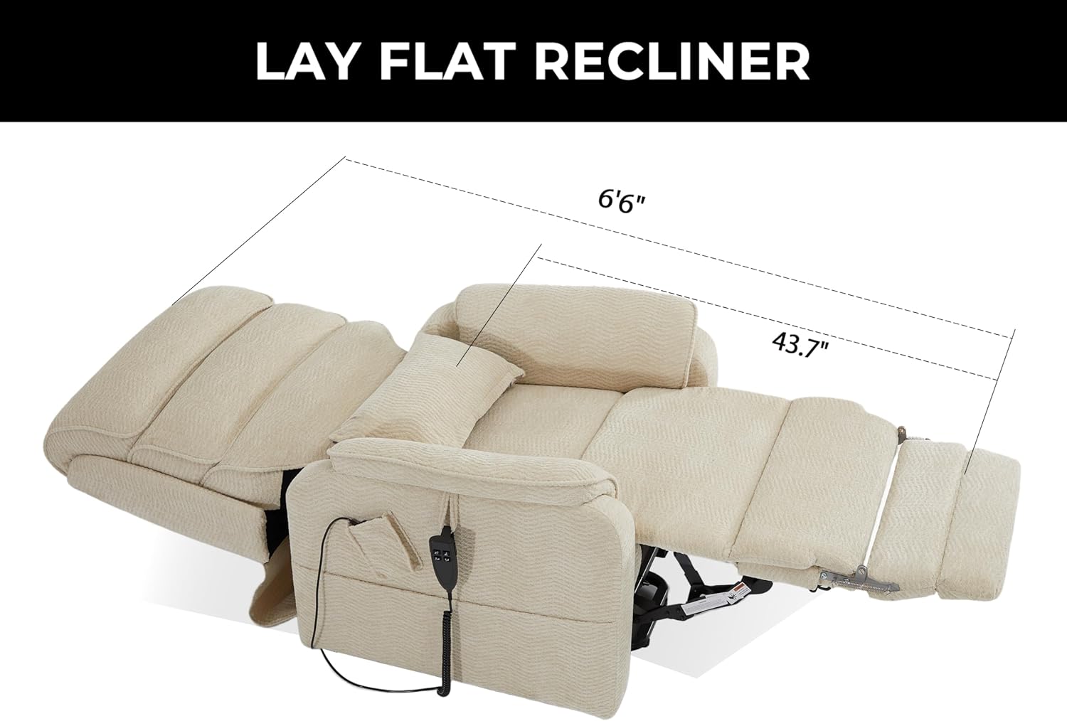 Irene House 9188 Medium Dual Motor Lay Flat Recliner Lift Chair Recliners Infinite Position with Heat Massage for Elderly Up to 300 LBS Electric Power Lift Recliner Chair Sofa