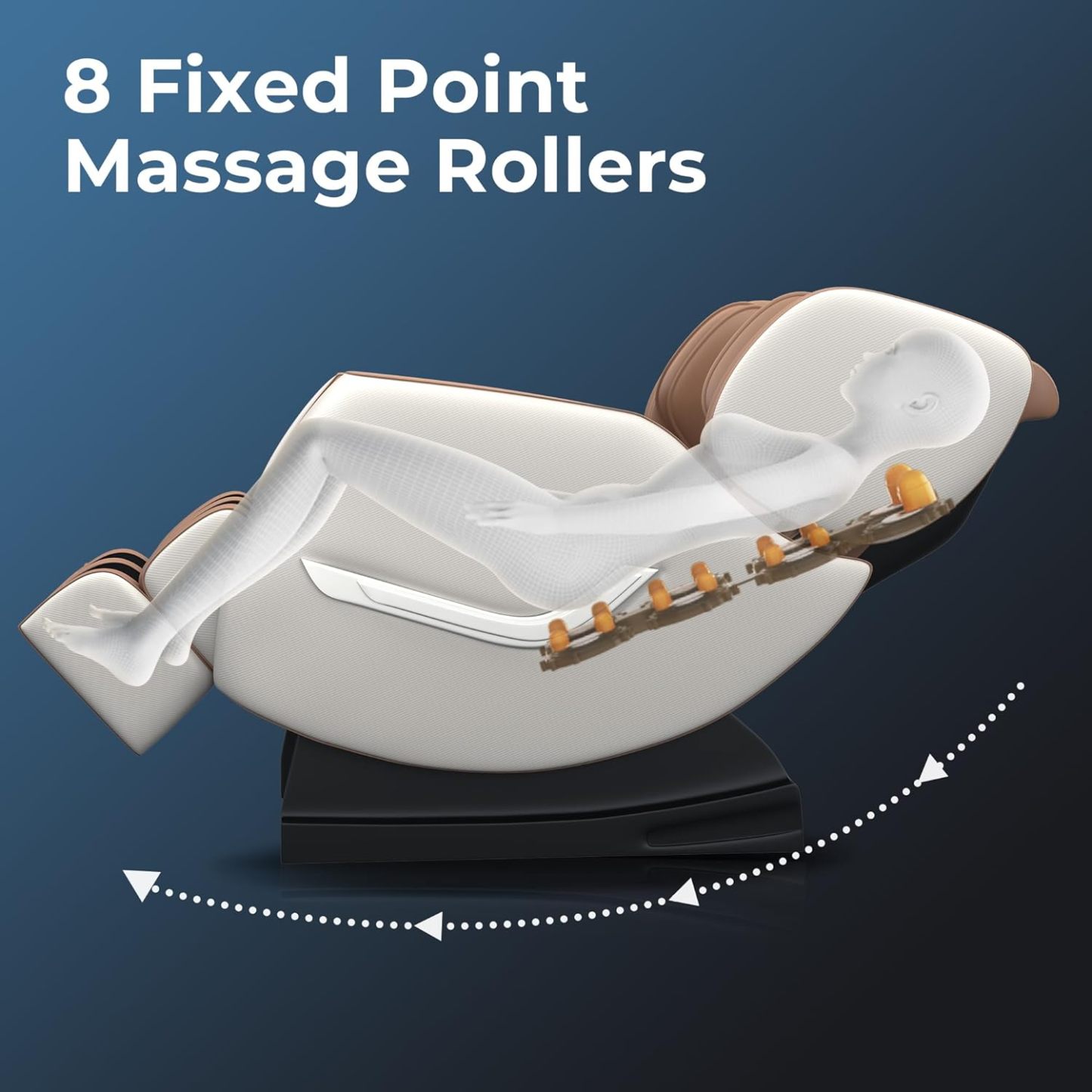 2024 Massage Chair, Full Body Zero Gravity Massage Chair with 8 Fixed Massage Rollers, 6 Auto Modes, Waist Heated, Bluetooth Speaker