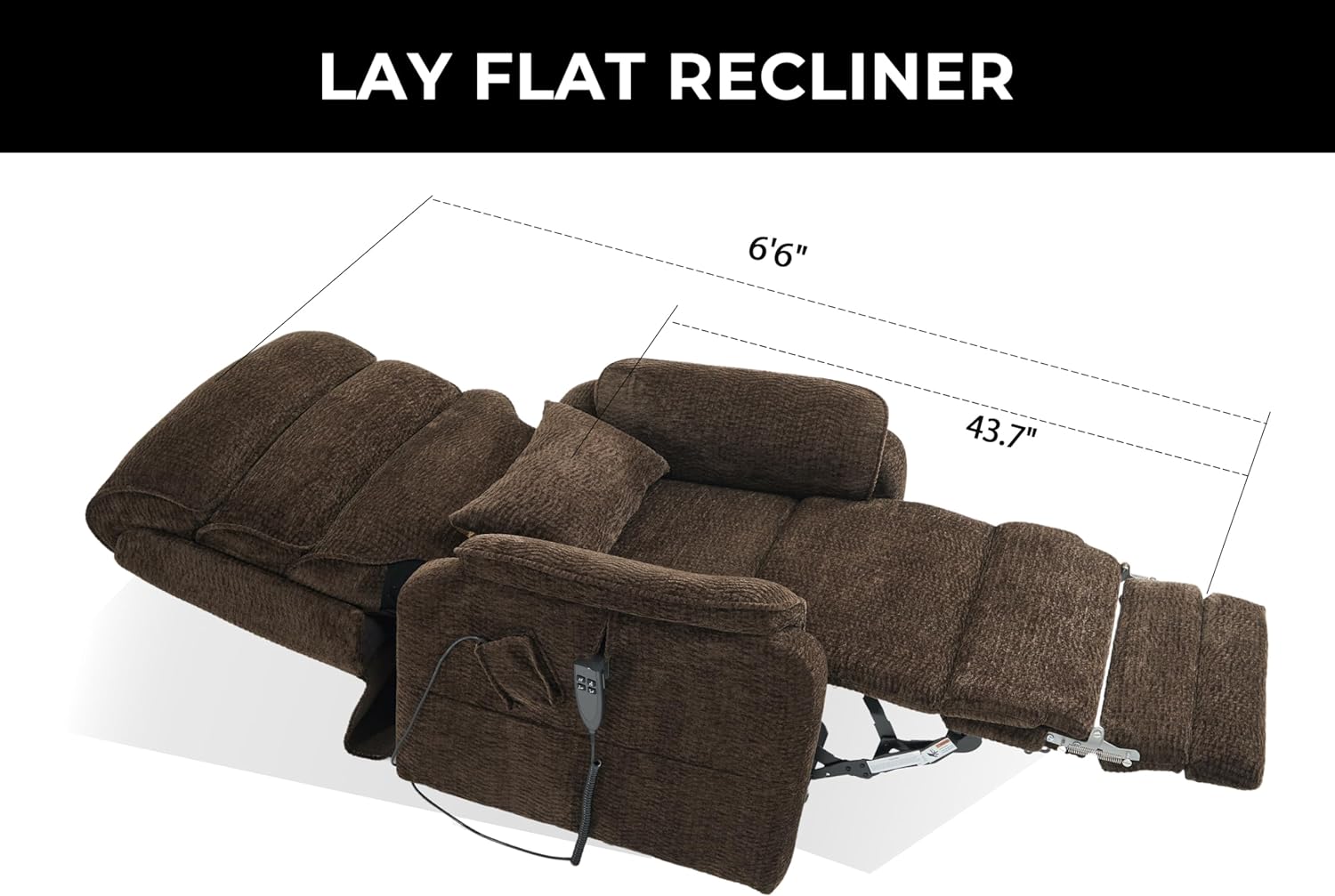 Irene House 9188 Medium Dual Motor Lay Flat Recliner Lift Chair Recliners Infinite Position with Heat Massage for Elderly Up to 300 LBS Electric Power Lift Recliner Chair Sofa