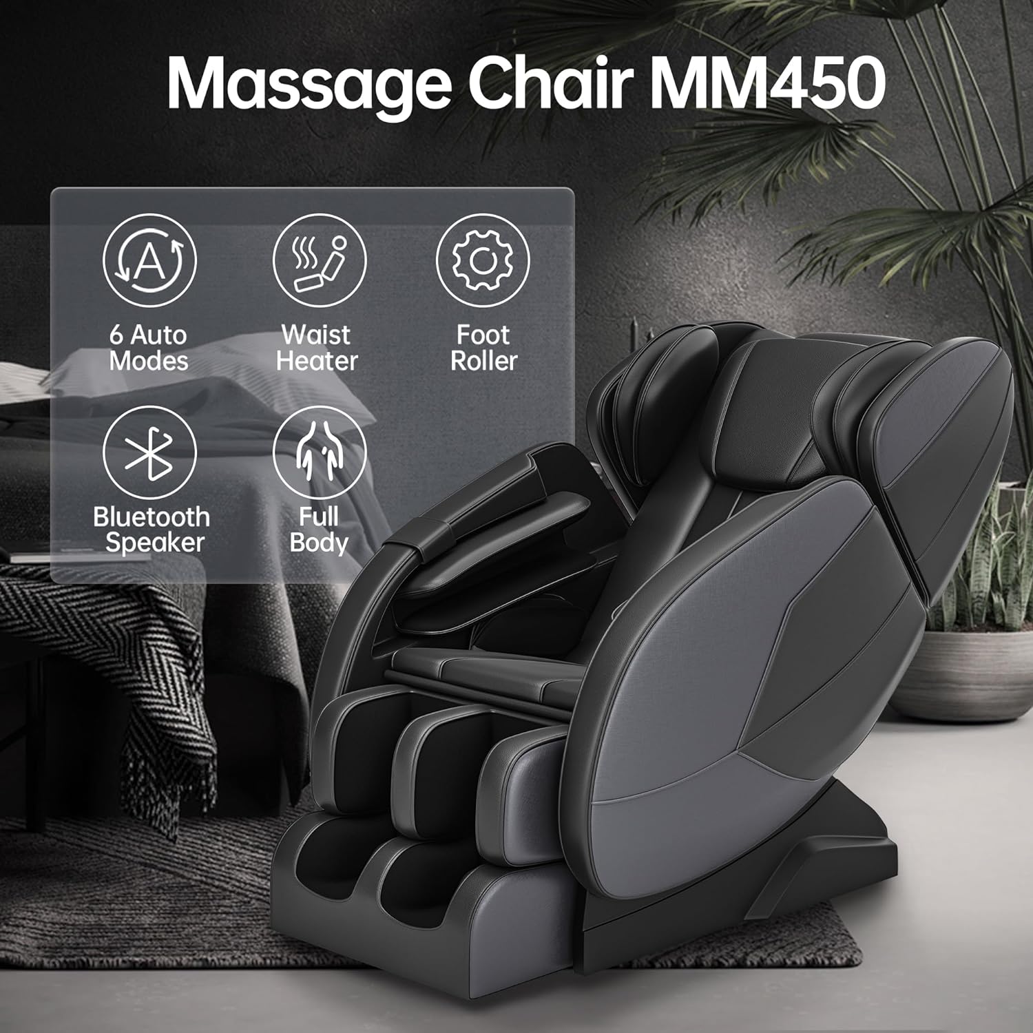 2024 Full Body Massage Chair, Zero Gravity Massage Chair Recliner with Heating Function, Auto Modes, Bluetooth Music Player, Foot Massage