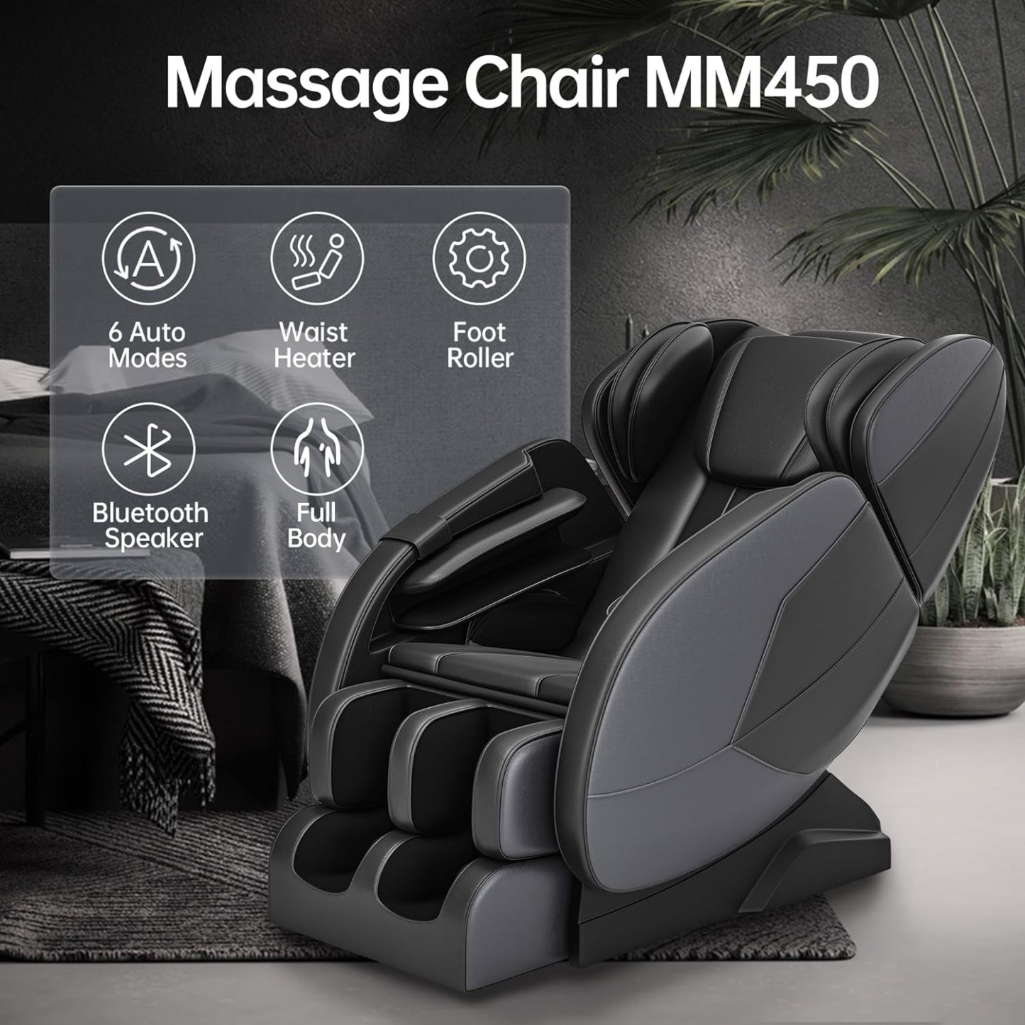 2024 Full Body Massage Chair, Zero Gravity Massage Chair Recliner with Heating Function, Auto Modes, Bluetooth Music Player, Foot Massage