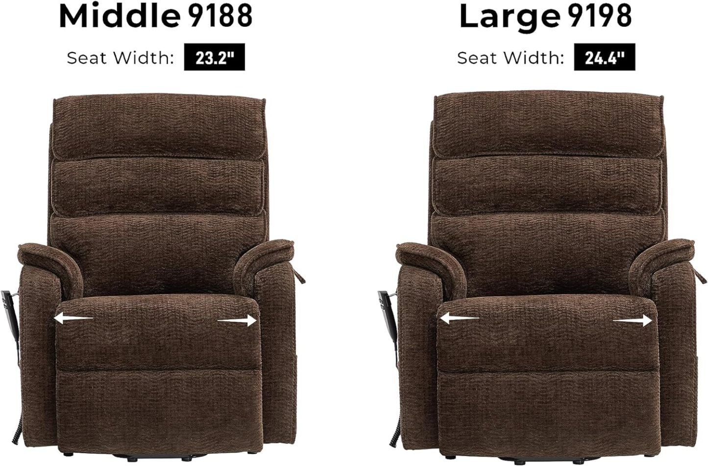 Irene House 9188 Medium Dual Motor Lay Flat Recliner Lift Chair Recliners Infinite Position with Heat Massage for Elderly Up to 300 LBS Electric Power Lift Recliner Chair Sofa