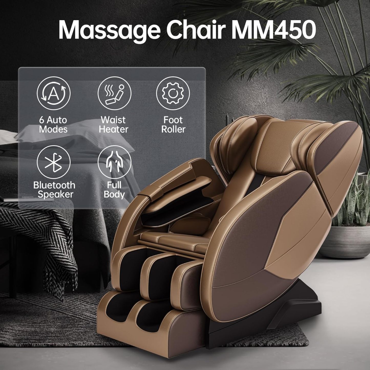 2024 Full Body Massage Chair, Zero Gravity Massage Chair Recliner with Heating Function, Auto Modes, Bluetooth Music Player, Foot Massage