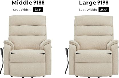 Irene House 9188 Medium Dual Motor Lay Flat Recliner Lift Chair Recliners Infinite Position with Heat Massage for Elderly Up to 300 LBS Electric Power Lift Recliner Chair Sofa