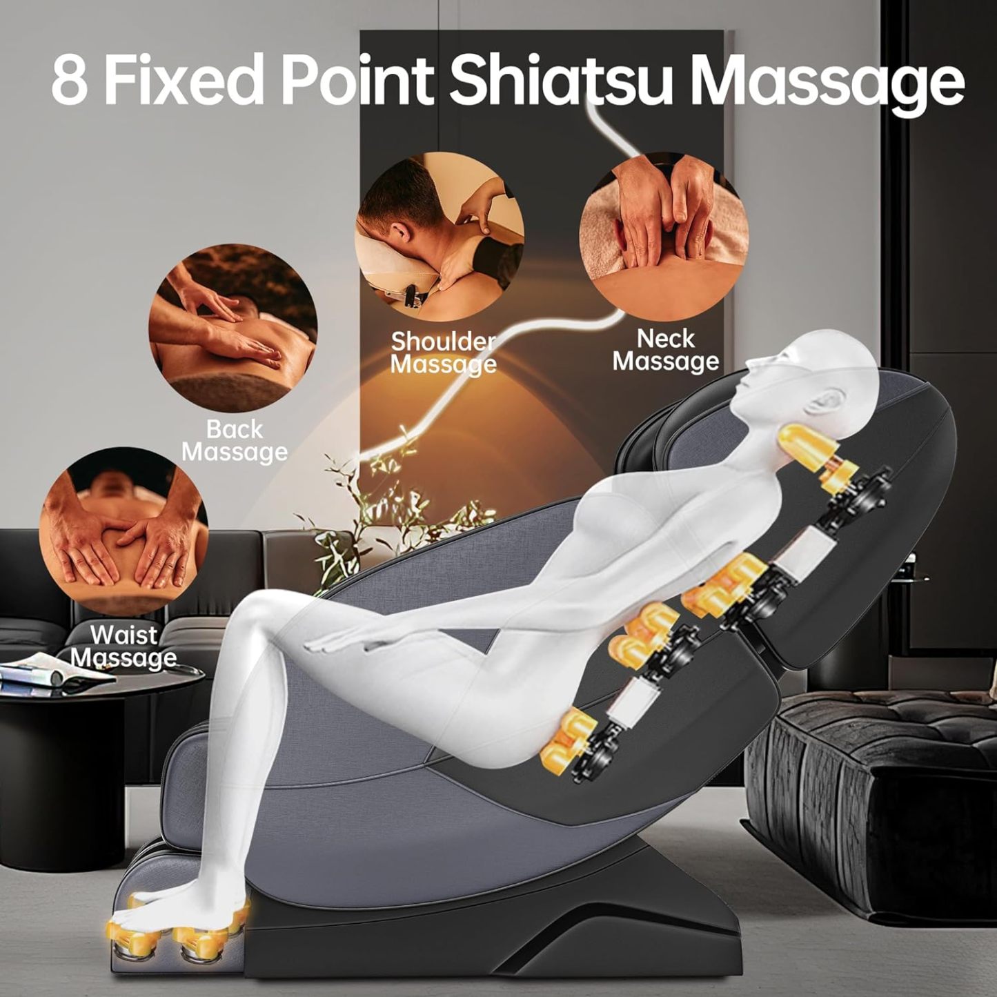 2024 Full Body Massage Chair, Zero Gravity Massage Chair Recliner with Heating Function, Auto Modes, Bluetooth Music Player, Foot Massage