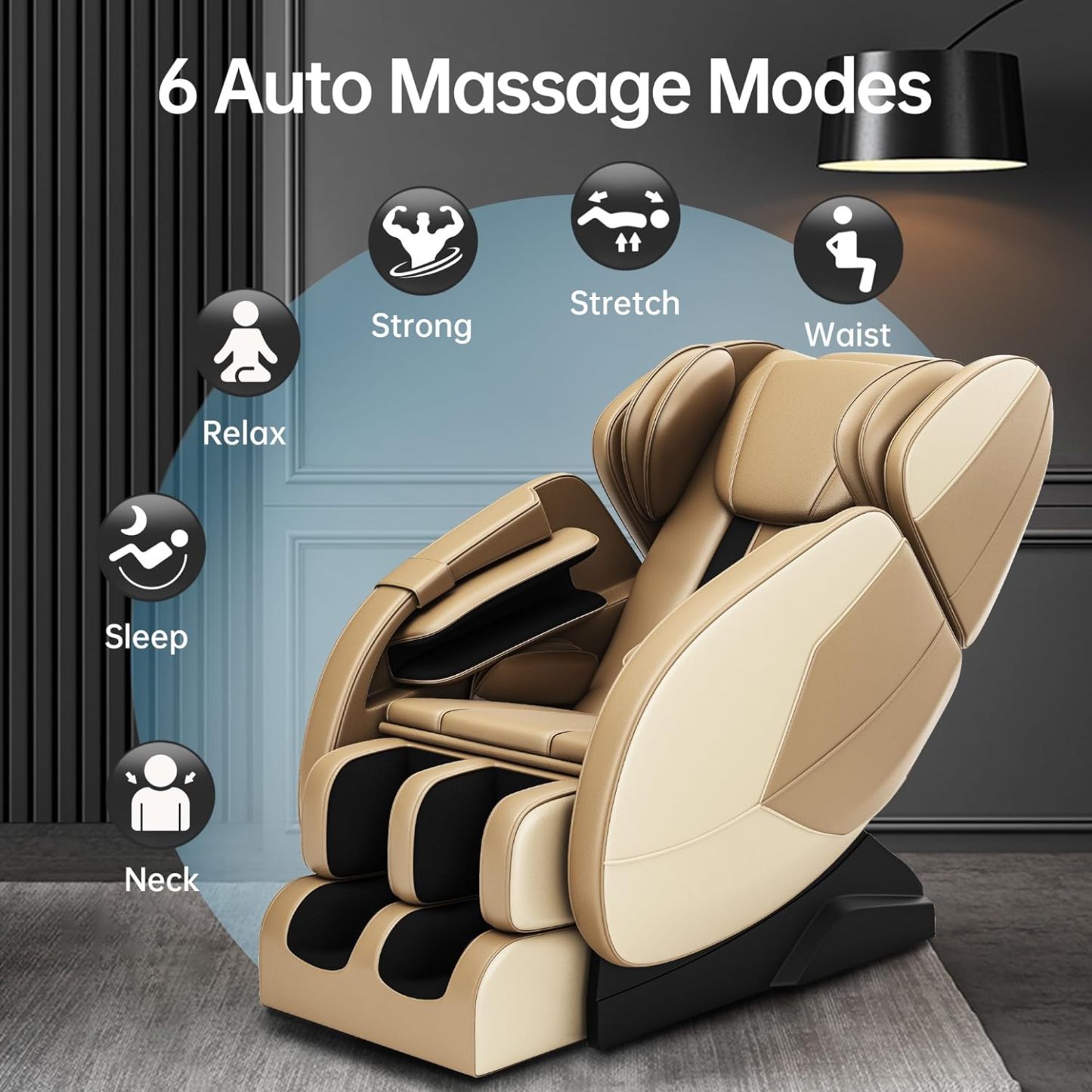 2024 Full Body Massage Chair, Zero Gravity Massage Chair Recliner with Heating Function, Auto Modes, Bluetooth Music Player, Foot Massage