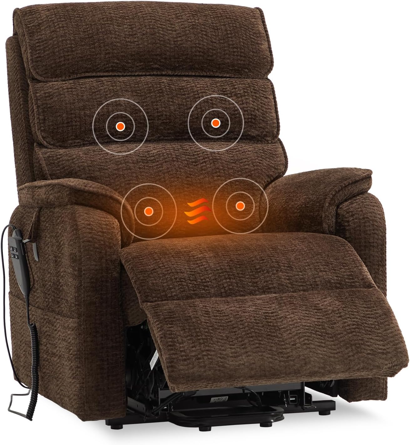 Irene House 9188 Medium Dual Motor Lay Flat Recliner Lift Chair Recliners Infinite Position with Heat Massage for Elderly Up to 300 LBS Electric Power Lift Recliner Chair Sofa