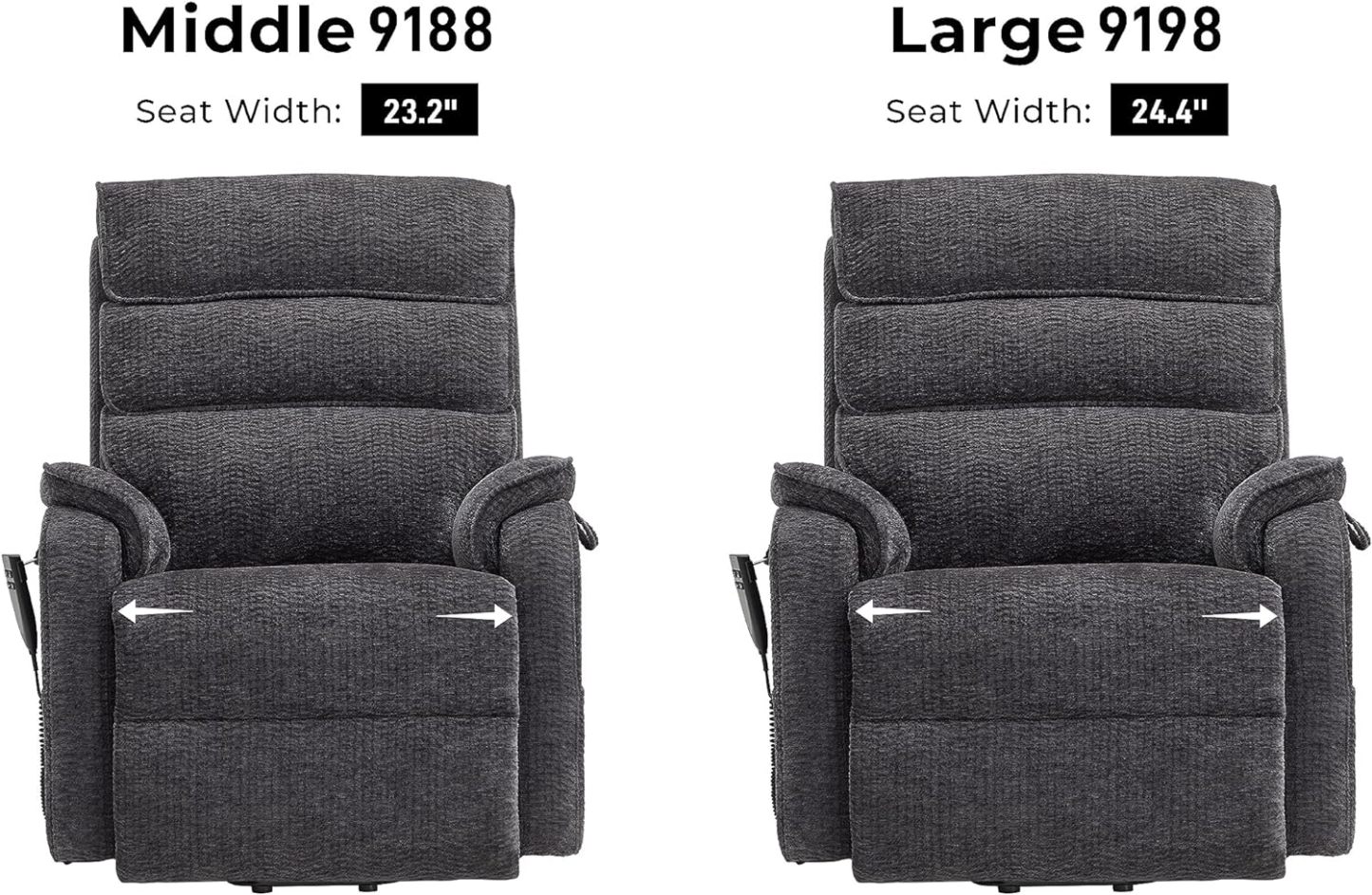Irene House 9188 Medium Dual Motor Lay Flat Recliner Lift Chair Recliners Infinite Position with Heat Massage for Elderly Up to 300 LBS Electric Power Lift Recliner Chair Sofa