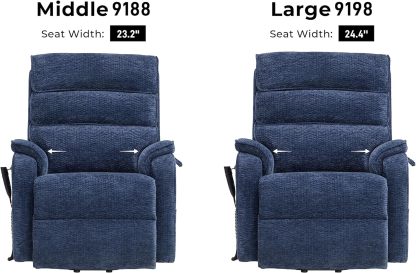 Irene House 9188 Medium Dual Motor Lay Flat Recliner Lift Chair Recliners Infinite Position with Heat Massage for Elderly Up to 300 LBS Electric Power Lift Recliner Chair Sofa