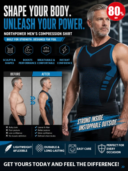 🚫 Say Goodbye to Dad Bod Forever: Ionic Compression Tank – Flatten Belly & Fix Posture Instantly