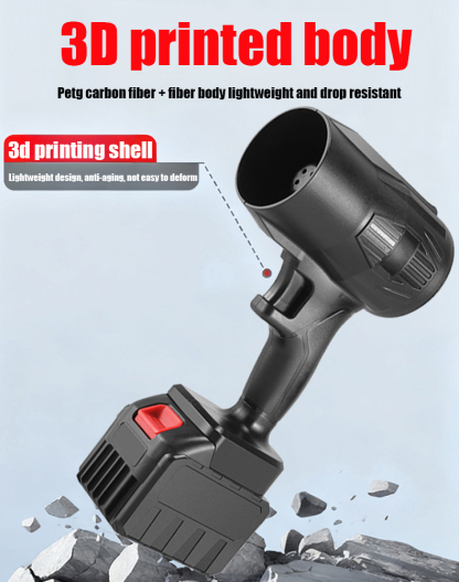 Dual-turbocharged lithium battery blower, with 3 adjustable wind speeds for convenient portability!