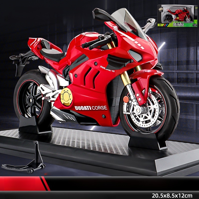  🔥 【Museum-Quality Replica】Ducati Alloy Simulation Motorcycle Figurine 