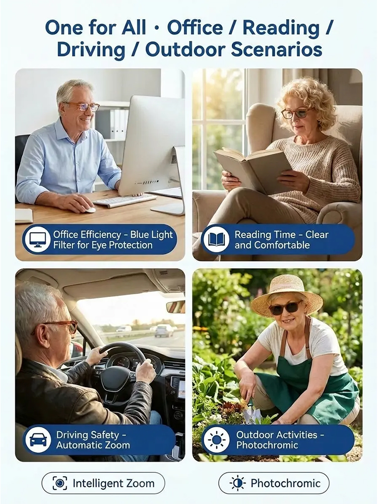 Photochromic High-End Anti-Blue Light Reading Glasses