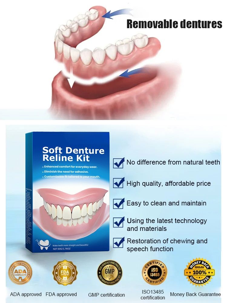 ORALHOE Perfect Smile Dentures (Comes with Glue)