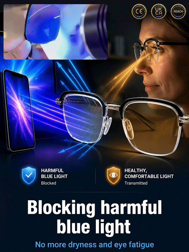 Ultra-Lightweight Photochromic Progressive Multifocal Reading Glasses