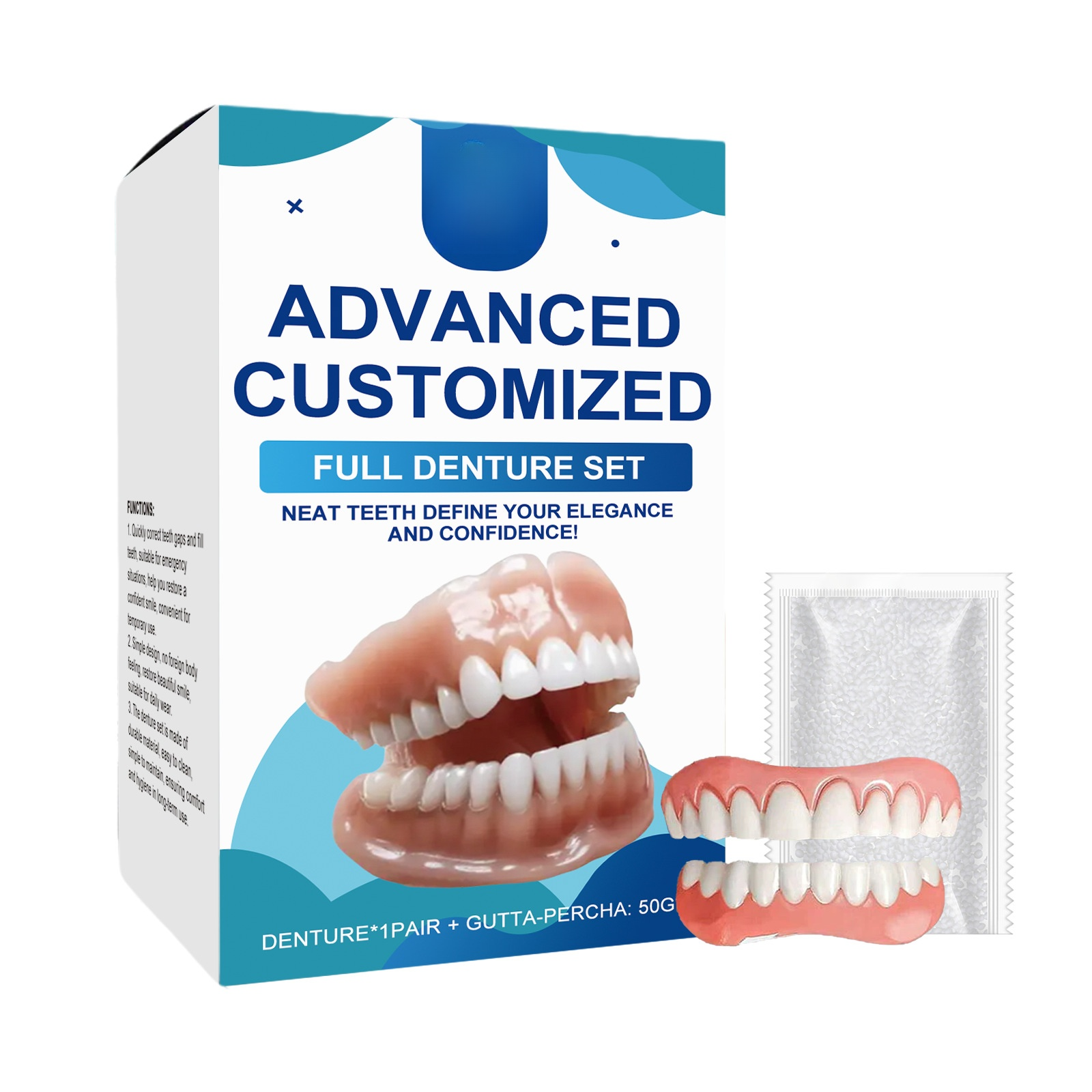 Silicone whitening teeth stickers for upper and lower teeth Smile dentures