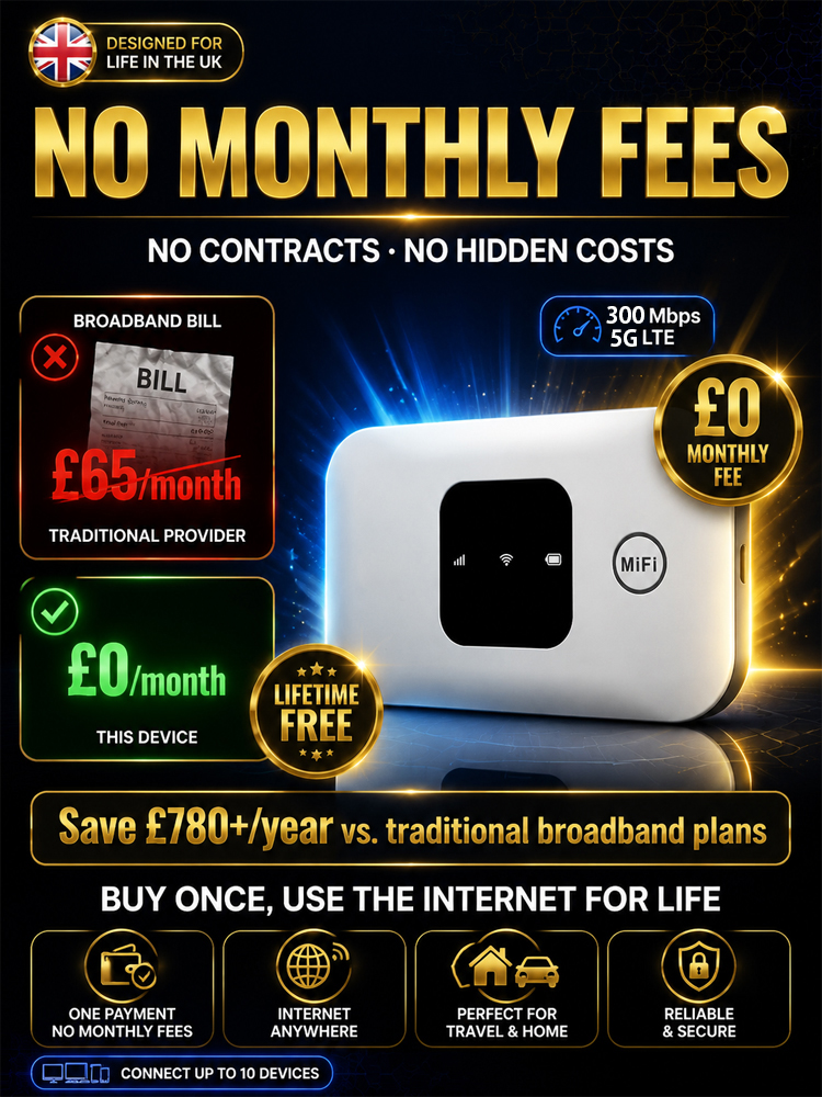 One-Time Purchase for Lifetime Free Global 5G+ Internet