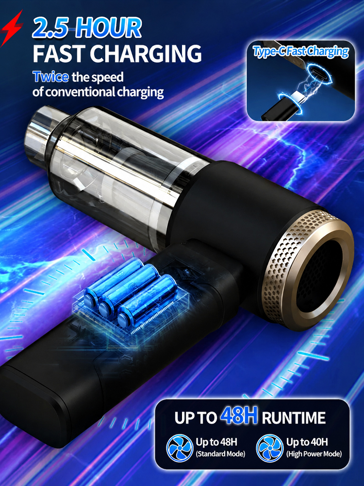 Multifunctional high-power car vacuum cleaner and air inflator