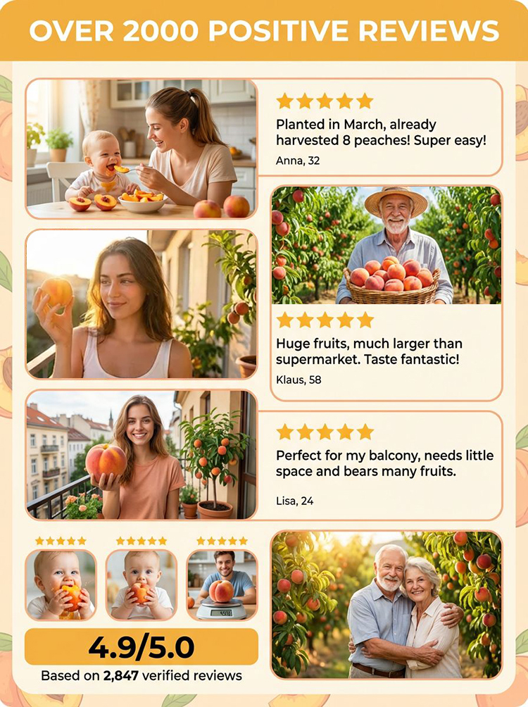 [Fast-growing and hardy] Sweet, juicy, early-ripening peach saplings