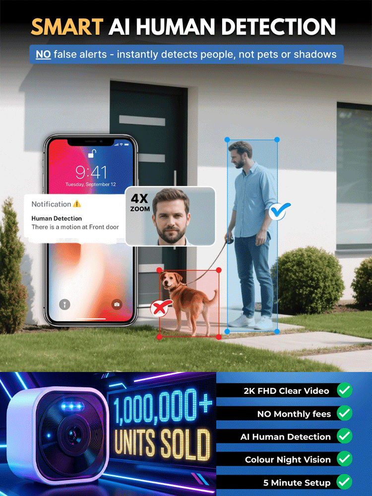 [Comprehensive Protection for Your Safety] Indoor Surveillance Camera🕵️‍♂️ Zero Setup, Zero Fees, Total Peace of Mind