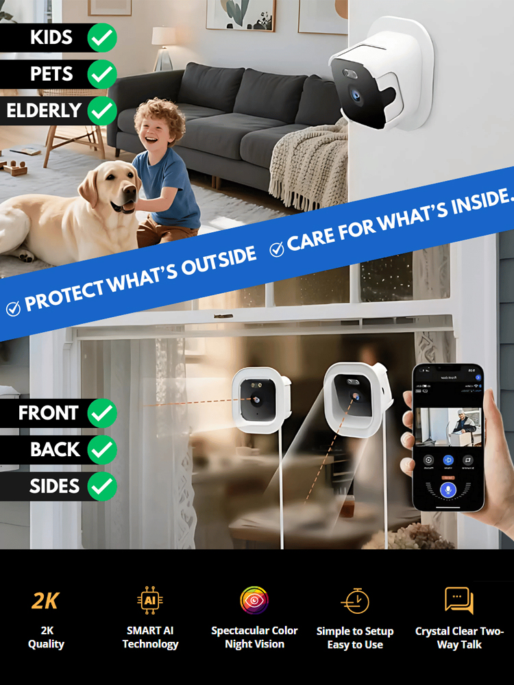 [Comprehensive Protection for Your Safety] Indoor Surveillance Camera🕵️‍♂️ Zero Setup, Zero Fees, Total Peace of Mind