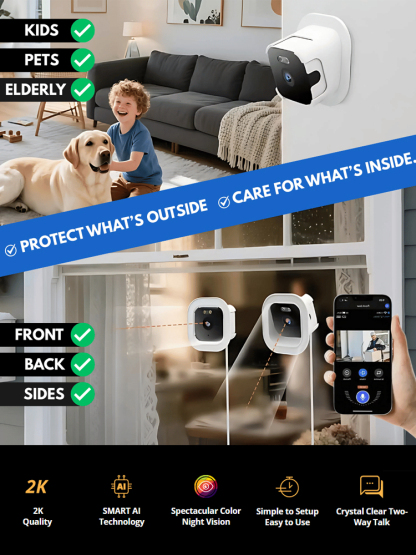 [Comprehensive Protection for Your Safety] Indoor Surveillance Camera🕵️‍♂️ Zero Setup, Zero Fees, Total Peace of Mind