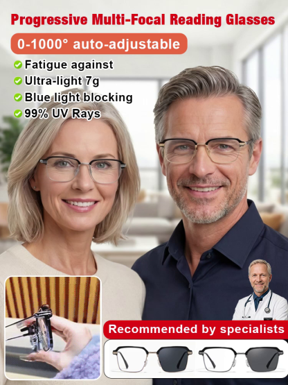 Automatic zoom light-sensitive color-changing blue light blocking reading glasses