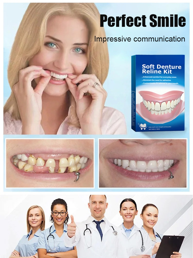 ORALHOE Perfect Smile Dentures (Comes with Glue)