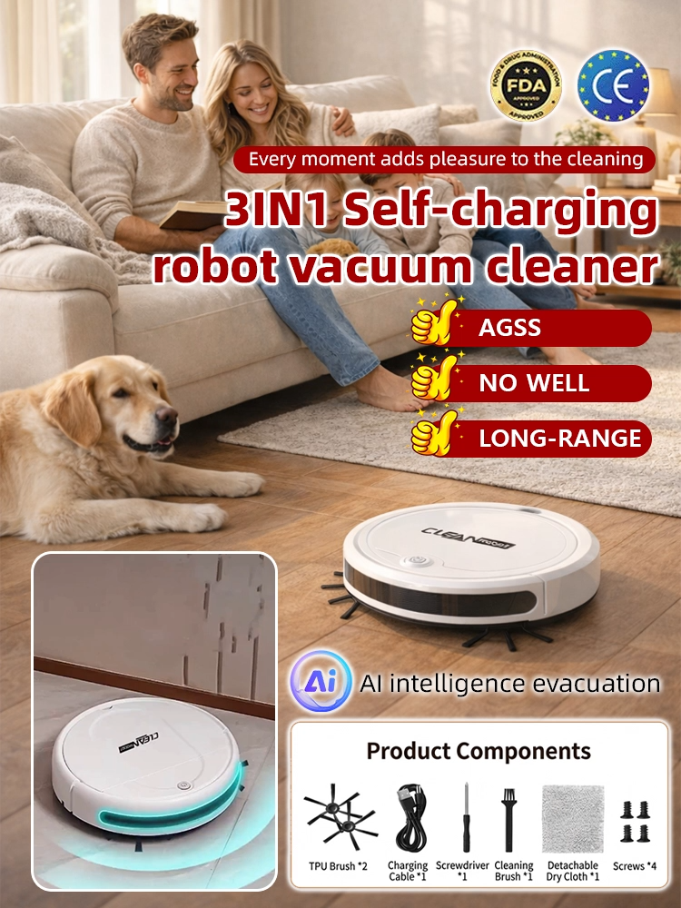 The new home-use three-in-one intelligent vacuum, sweep, and mop robot.