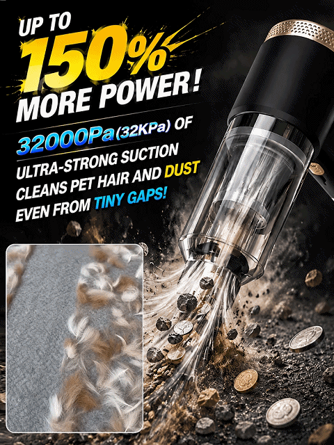 Multifunctional high-power car vacuum cleaner and air inflator