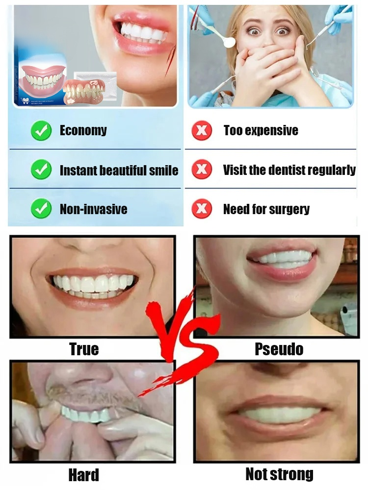 ORALHOE Perfect Smile Dentures (Comes with Glue)