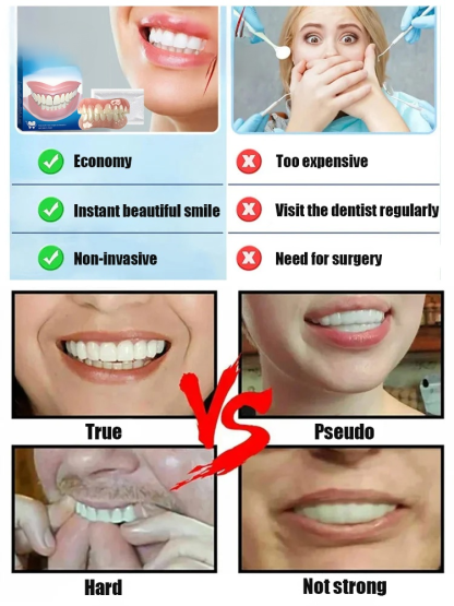 ORALHOE Perfect Smile Dentures (Comes with Glue)