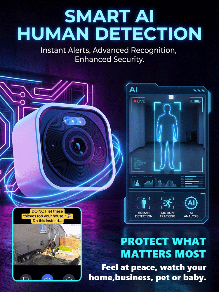 [Comprehensive Protection for Your Safety] Indoor Surveillance Camera🕵️‍♂️ Zero Setup, Zero Fees, Total Peace of Mind
