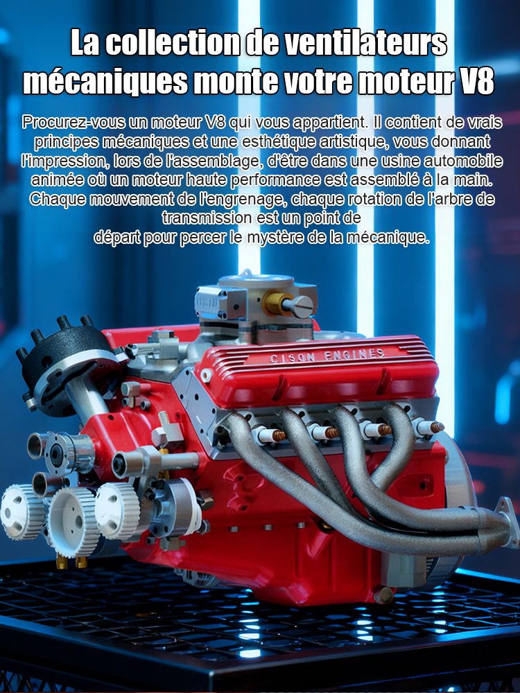🔥 【Réplique de qualité】 Modèle de moteur V8 – usiné au CNC, entièrement fonctionnel