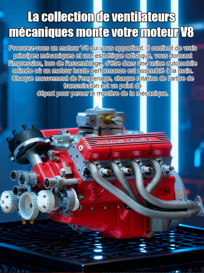 🔥 【Réplique de qualité】 Modèle de moteur V8 – usiné au CNC, entièrement fonctionnel