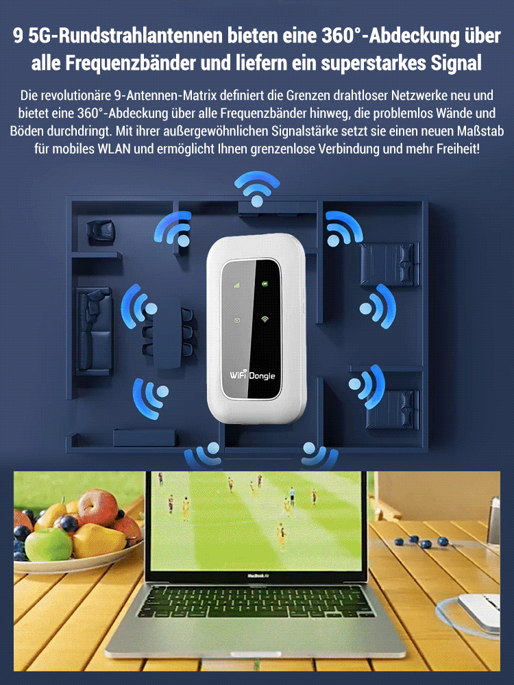 Portables kostenloses WLAN - Weltweites Hochgeschwindigkeits-Internet, niemals monatliche Gebühren!