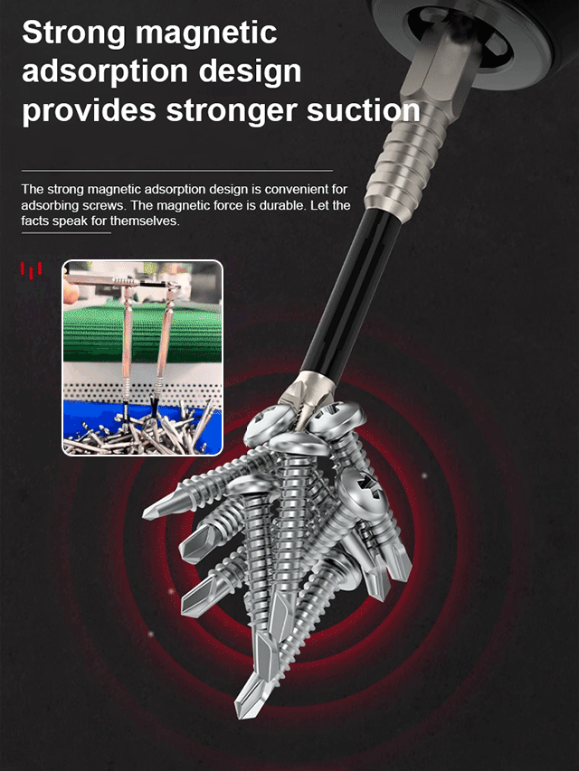 Strong magnetic non-slip and impact-resistant bit set